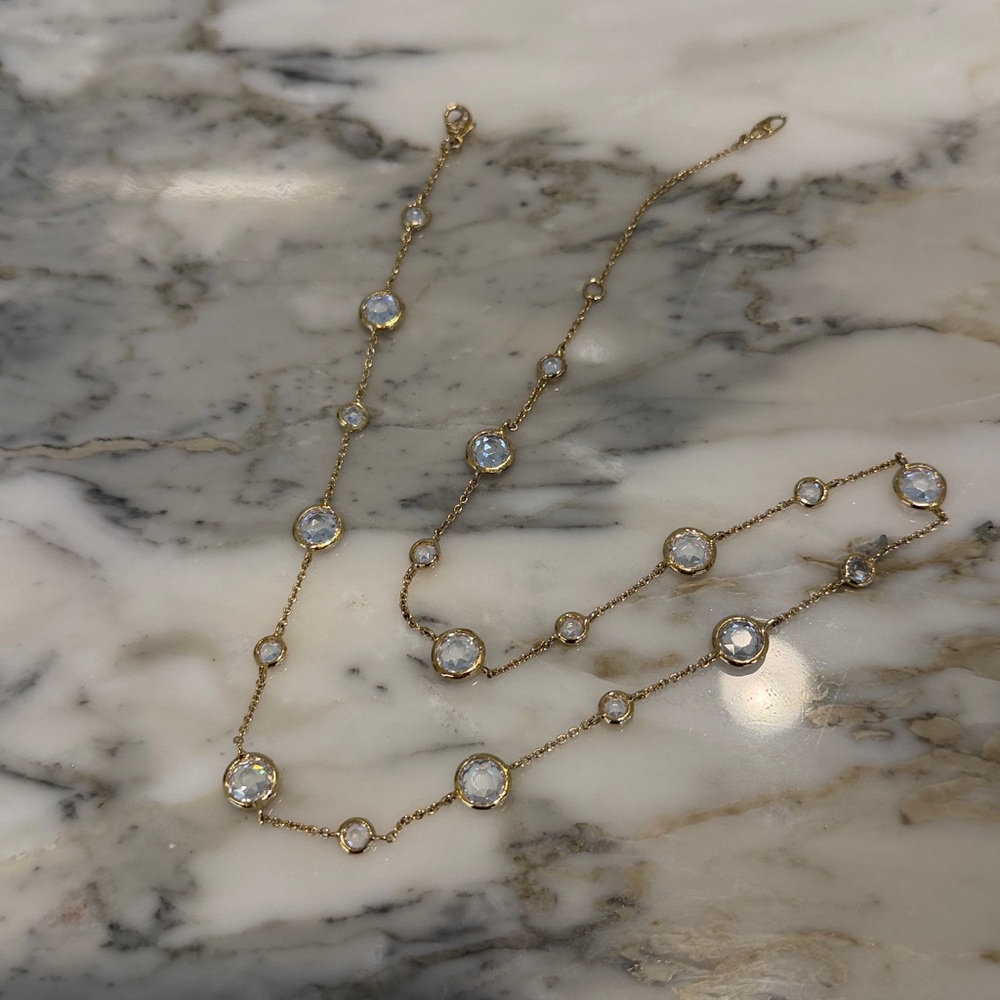Nadri Golden Crystal Bezel Necklace